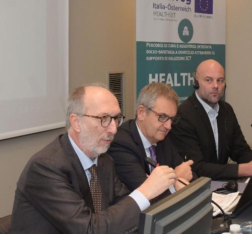 Il vicegovernatore del Friuli Venezia Giulia con delega alla Salute, Riccardo Riccardi, alla presentazione dei risultati del progetto interreg Italia-Austria HealthNet.